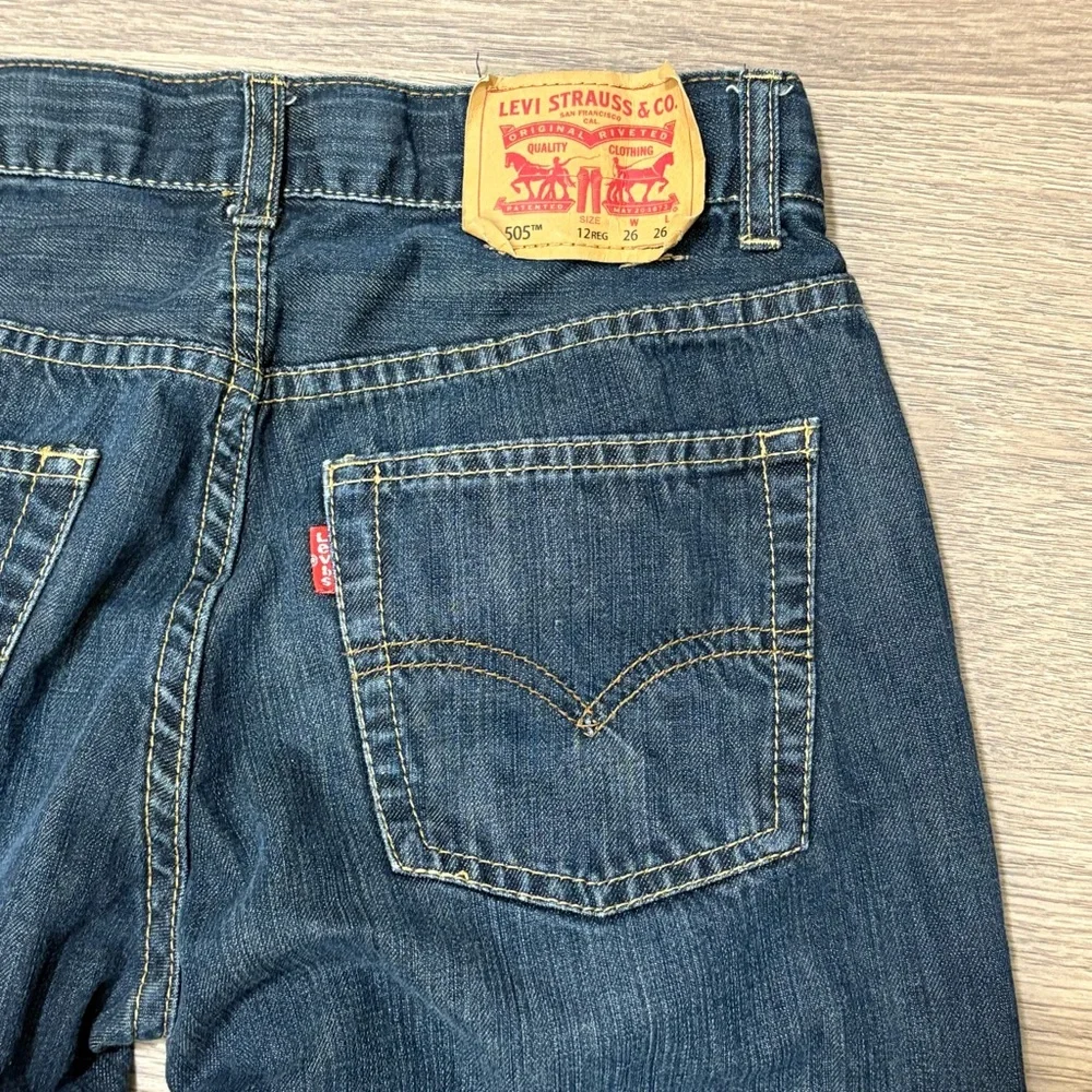 Levi's 505 Regular‎ Fit Jeans Women's 12 Reg W26 L26 Dark Wash Straight Leg